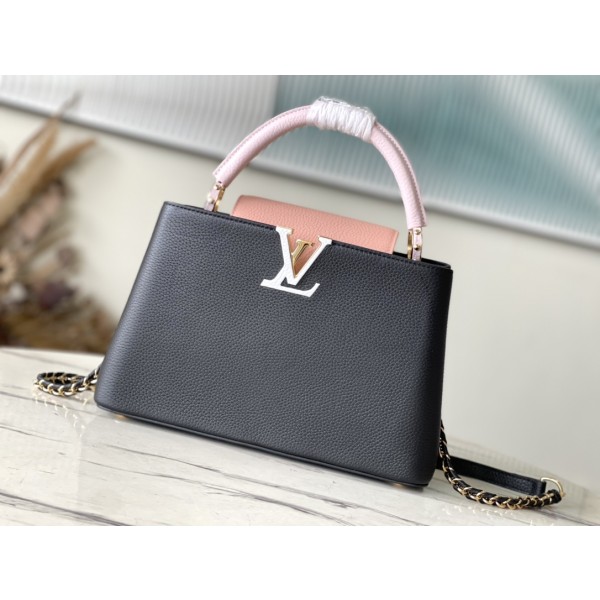 𝐋𝐎𝐔𝐈𝐒𝐕𝐔𝐈𝐓𝐓𝐎𝐍 M21887 Black Pink Color Combination Medium This CAPUCINES BB Handbag